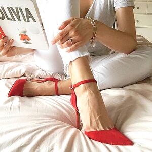 Sam Edelman Red Suede Women's Heels